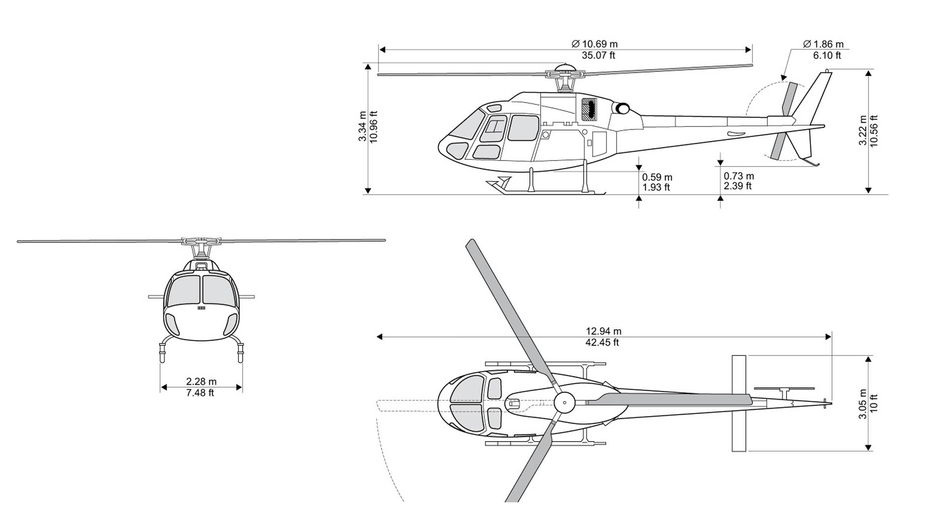 Eurocopter AS355 Technical Diagram